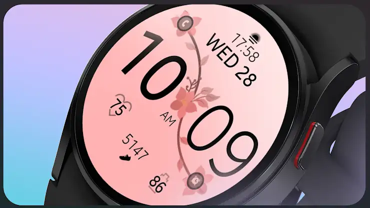 Pink Bloom Digital Watch Face screenshot 5