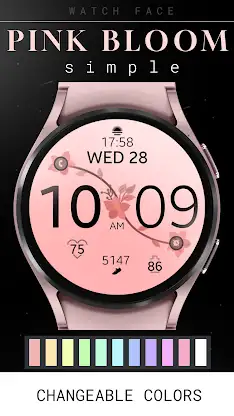 Pink Bloom Digital Watch Face screenshot 3