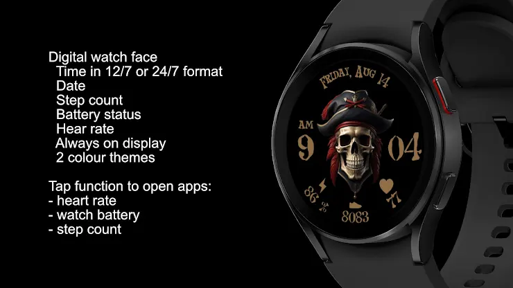 Pirate Skull Watch Face screenshot 4
