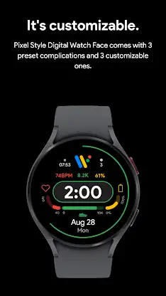 Pixel Style Digital Watch Face screenshot 3
