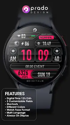 PRADO 05 Digital Watch Face screenshot 3