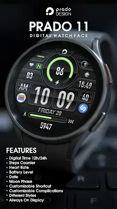 PRADO 11 Digital Watch Face screenshot 2