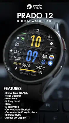 PRADO 12 Digital Watch Face screenshot 2