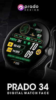 PRADO 34 Digital Watch Face screenshot 1
