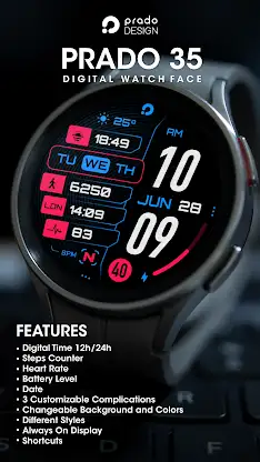 PRADO 35 Digital Watch Face screenshot 1