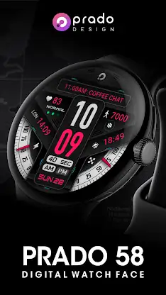 PRADO 58 Digital Watch Face screenshot 1