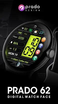 PRADO 62 Digital Watch Face screenshot 1