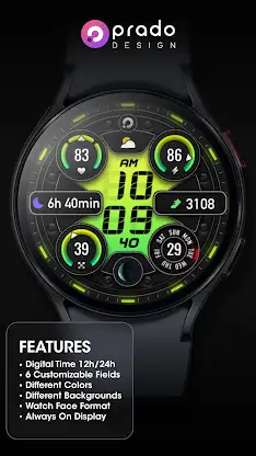 PRADO 74 Digital Watch Face screenshot 3