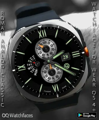 Roman Classic Analog Wear OS4+ screenshot 4