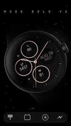 Rose Gold v2 analog watch face screenshot 2