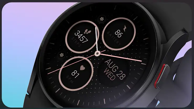 Rose Gold v2 analog watch face screenshot 6