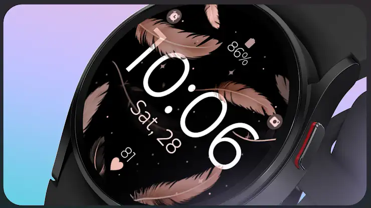 Feathers Rose Gold watch face screenshot 5
