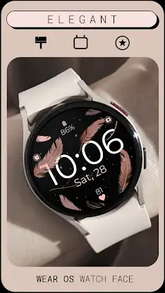 Feathers Rose Gold watch face screenshot 4