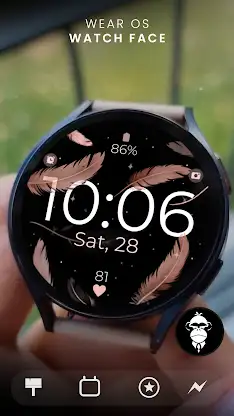 Feathers Rose Gold watch face screenshot 2
