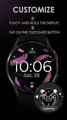 Feathers Rose Gold watch face screenshot 6