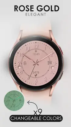 Rose gold elegant watch face screenshot 3