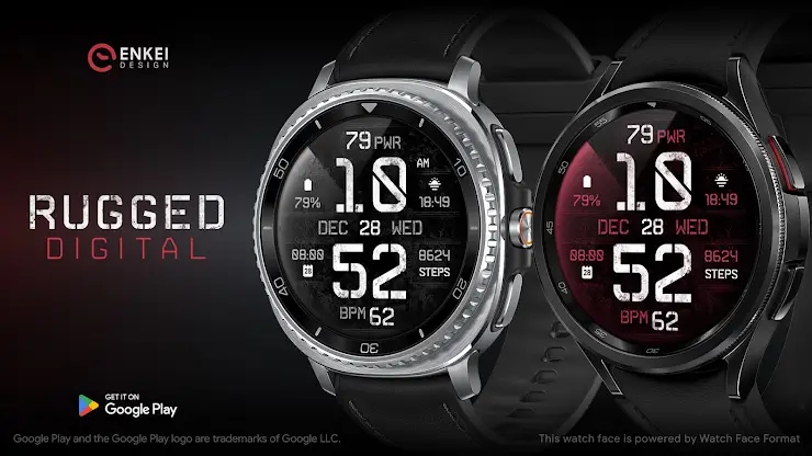 Rugged Digital - watch face screenshot 1