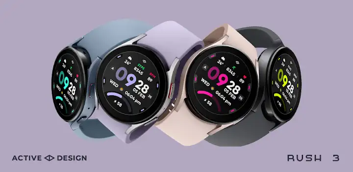 Rush 3: Digital Watch Face — Android app banner