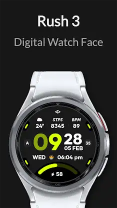 Rush 3: Digital Watch Face screenshot 4