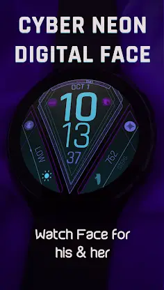 RW101 Cyber Neon Digital Face screenshot 1
