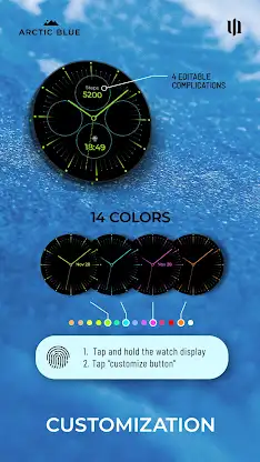 S4U Arctic Blue watch face screenshot 5