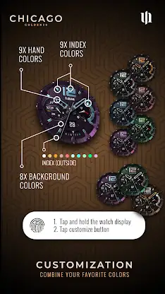 S4U Chicago Golden watch face screenshot 5