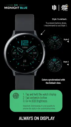 S4U Midnight Blue - watch face screenshot 8