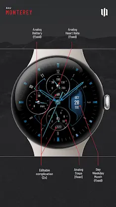 S4U Monterey analog watch face screenshot 2