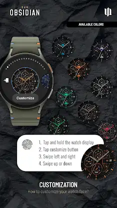 S4U Obsidian analog watch face screenshot 7