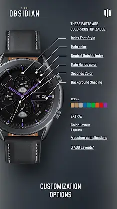 S4U Obsidian analog watch face screenshot 5