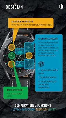S4U Obsidian analog watch face screenshot 6