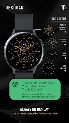 S4U Obsidian analog watch face screenshot 8