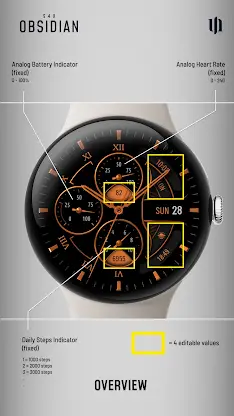 S4U Obsidian analog watch face screenshot 4