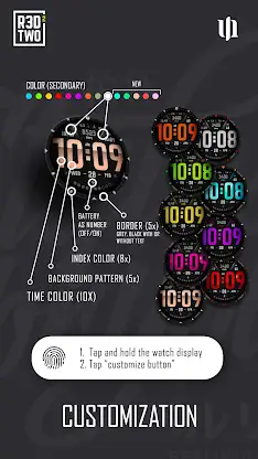 S4U R3D TWO Digital watch face screenshot 4