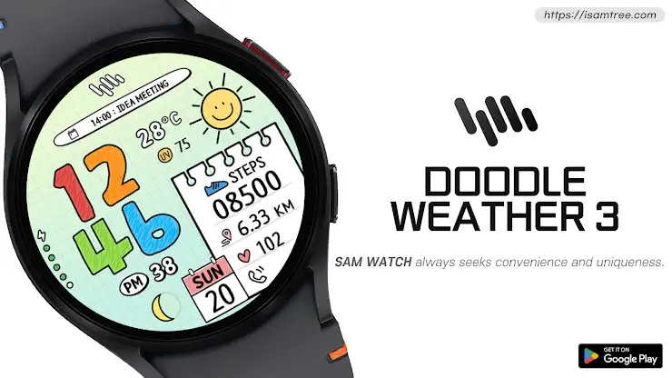 SamWatch Doodle Weather 3 screenshot 1