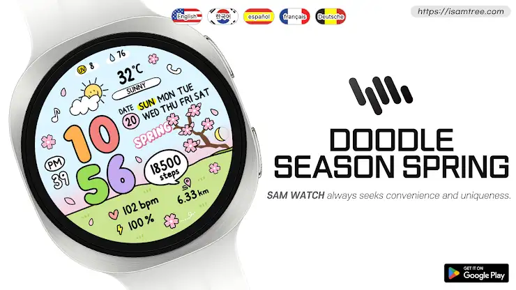 SamWatch Doodle Season Spring screenshot 1