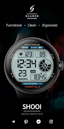 SH001 Watch Face, WearOS watch screenshot 1