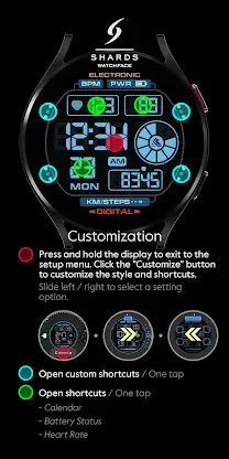 SH001 Watch Face, WearOS watch screenshot 7