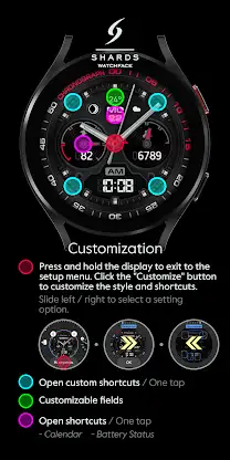 SH013 Watch Face, WearOS watch screenshot 6