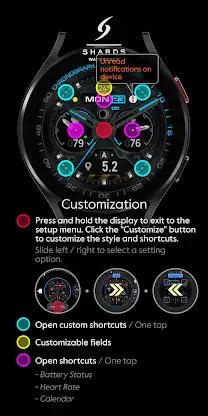 SH014 Watch Face, WearOS watch screenshot 6