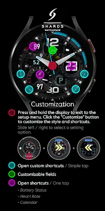 SH016 Watch Face, WearOS watch screenshot 6