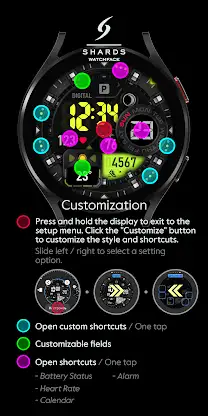 SH017 Watch Face, WearOS watch screenshot 6