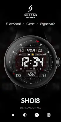 SH018 Watch Face, WearOS watch screenshot 1