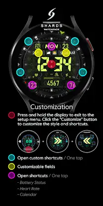 SH018 Watch Face, WearOS watch screenshot 6