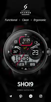SH019 Watch Face, WearOS watch screenshot 1