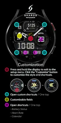SH019 Watch Face, WearOS watch screenshot 6