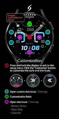 SH020 Watch Face, WearOS watch screenshot 6