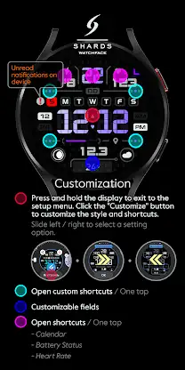 SH024 Watch Face, WearOS watch screenshot 6