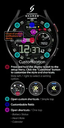 SH026 Watch Face, WearOS watch screenshot 6
