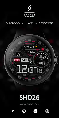SH026 Watch Face, WearOS watch screenshot 1